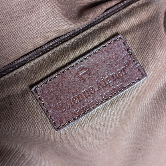 Braided Cognac Brown Leather Purse Etienne Aigner - Picture 5 of 14